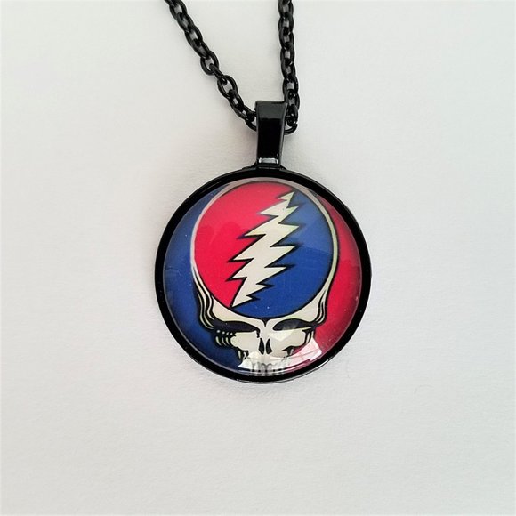 2/$15 💀 Grateful Dead "Steal Your Face" Necklace NWOT - Picture 3 of 6